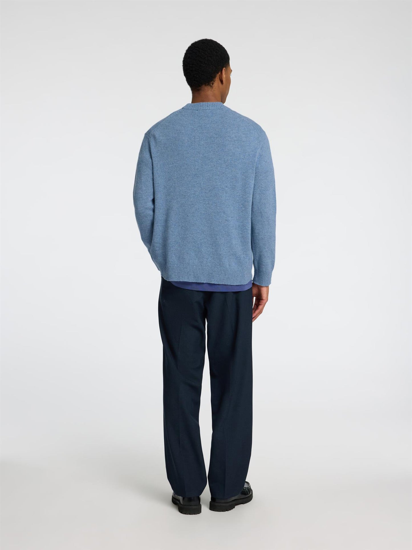 Slhreuben ls knit relaxed crew neck Oceana / Melange