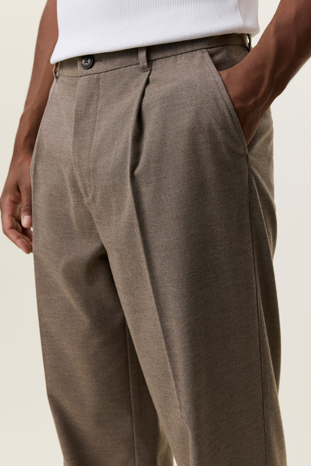 Flannel Pleated Tailored Pants