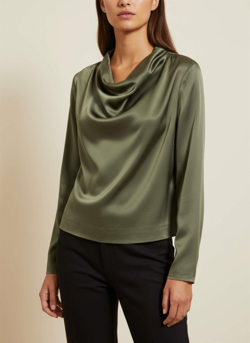 Beverly Satin top - moss green