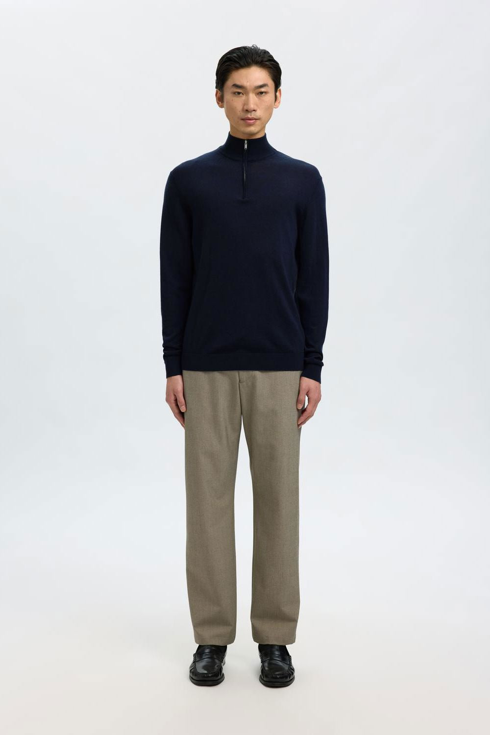 Slmtray Ls Knit Merino Half Zip Noos