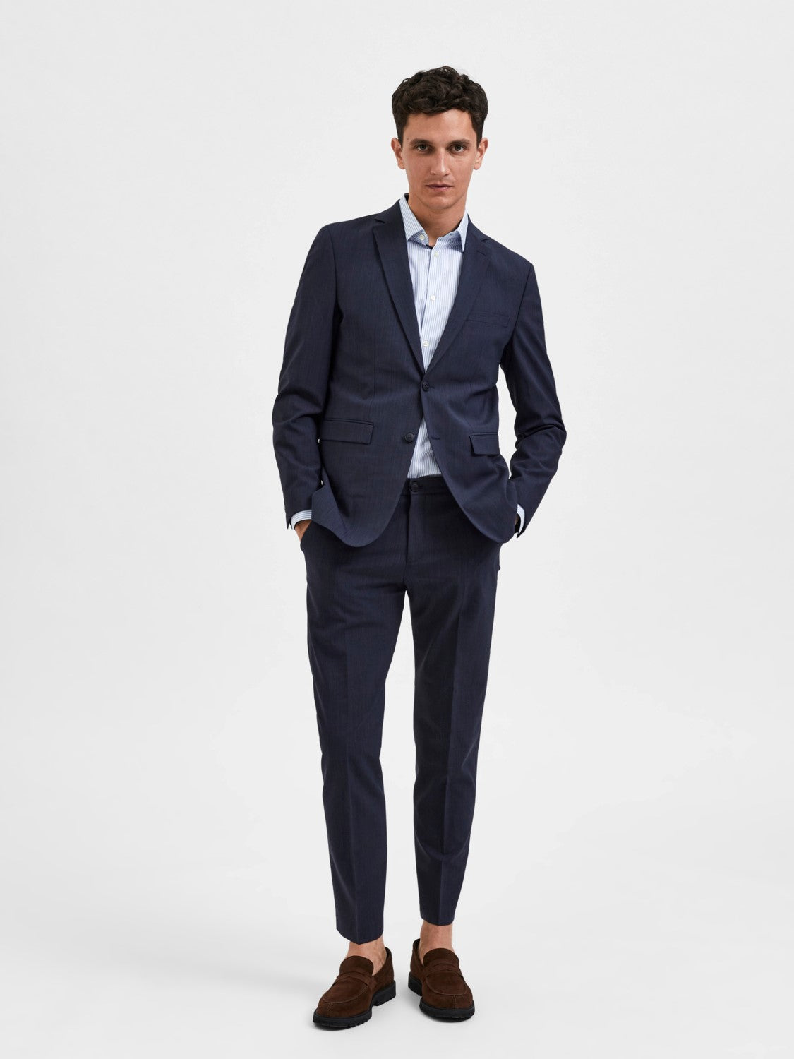 Elon slim blazer flex Dark navy