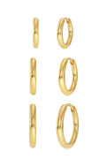 Triple Pair Hoops Gold