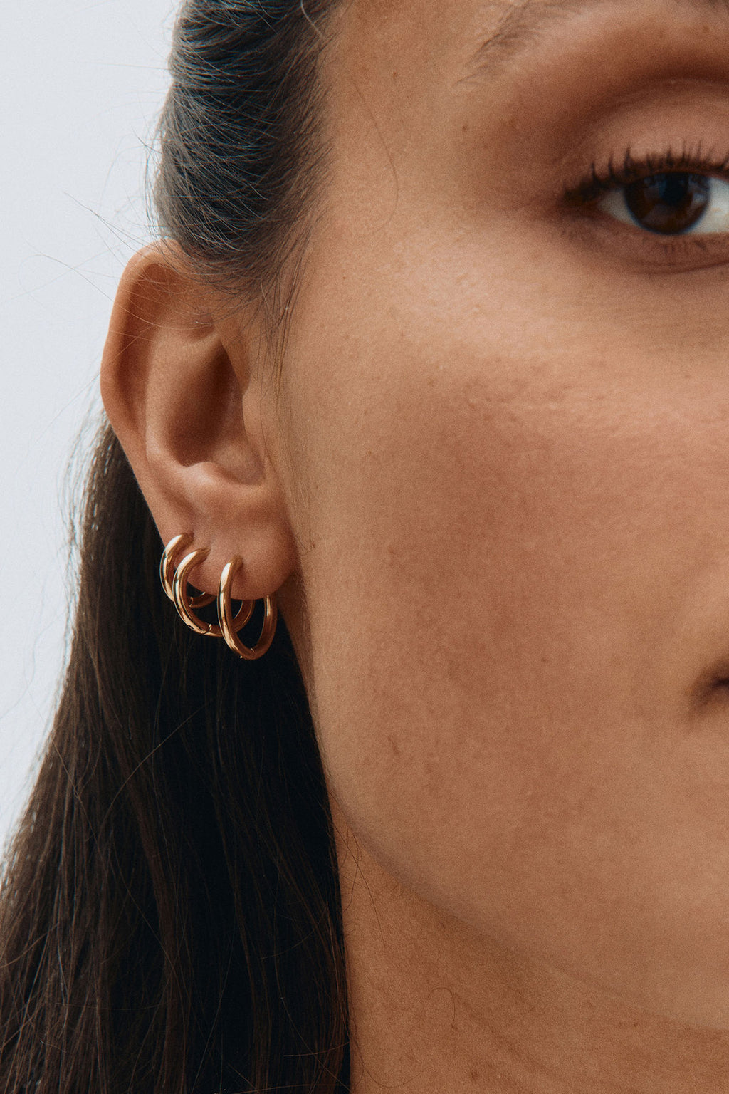 Triple Pair Hoops Gold