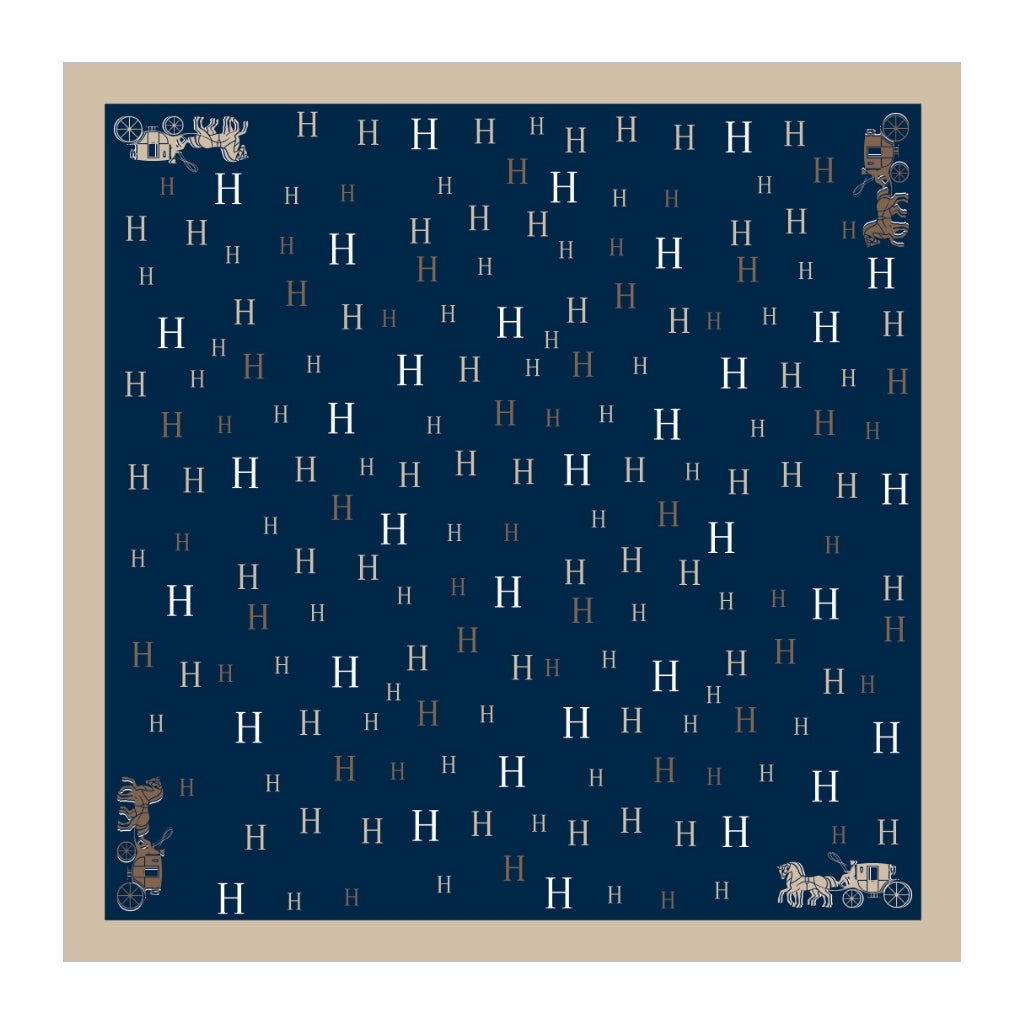 H-skjerf Bandana marine/beige