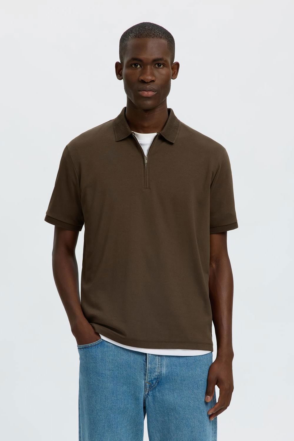 Slmfave Zip Ss Polo Noos