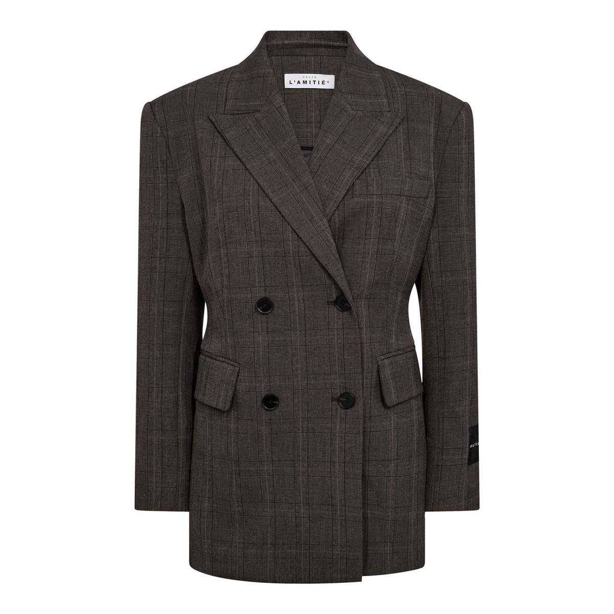 Waist Fit Check Blazer - mocca