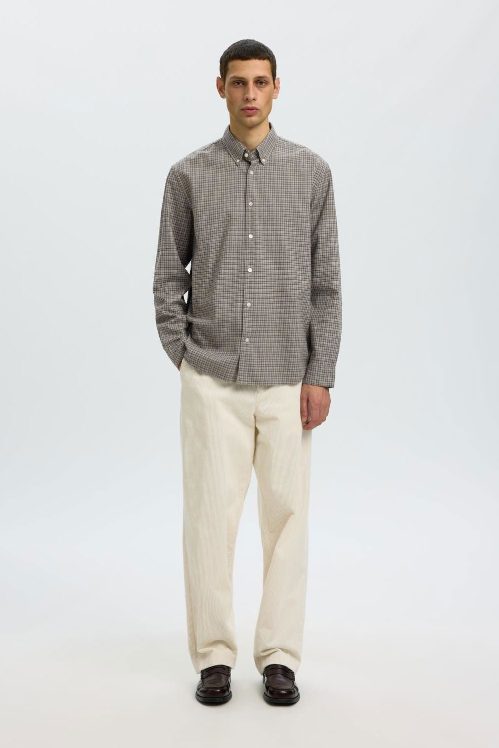 Slmcole-Jay Reg Melange Ls Shirt Noos