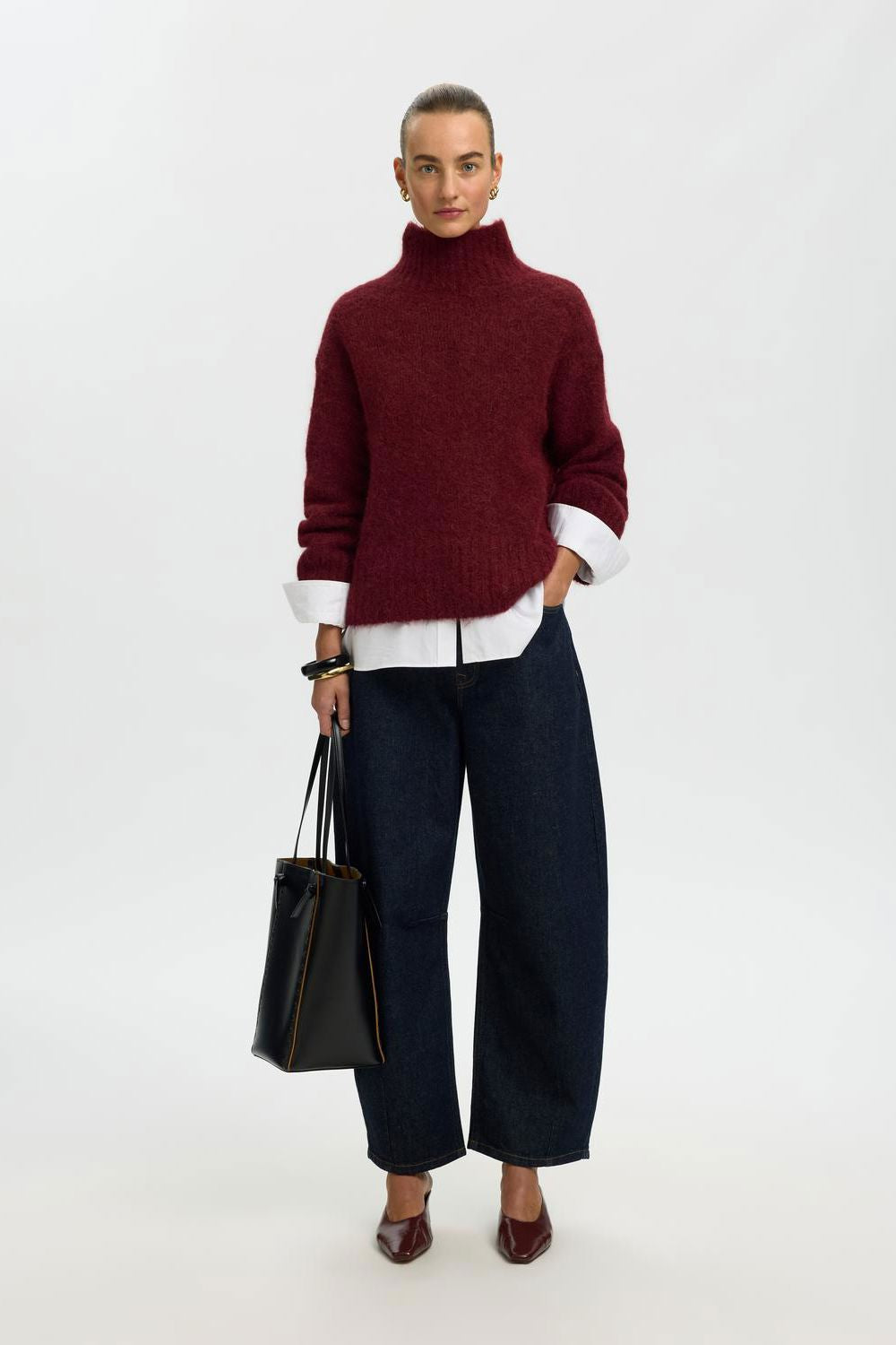Slwgabriella Ls Knit High Neck Noos