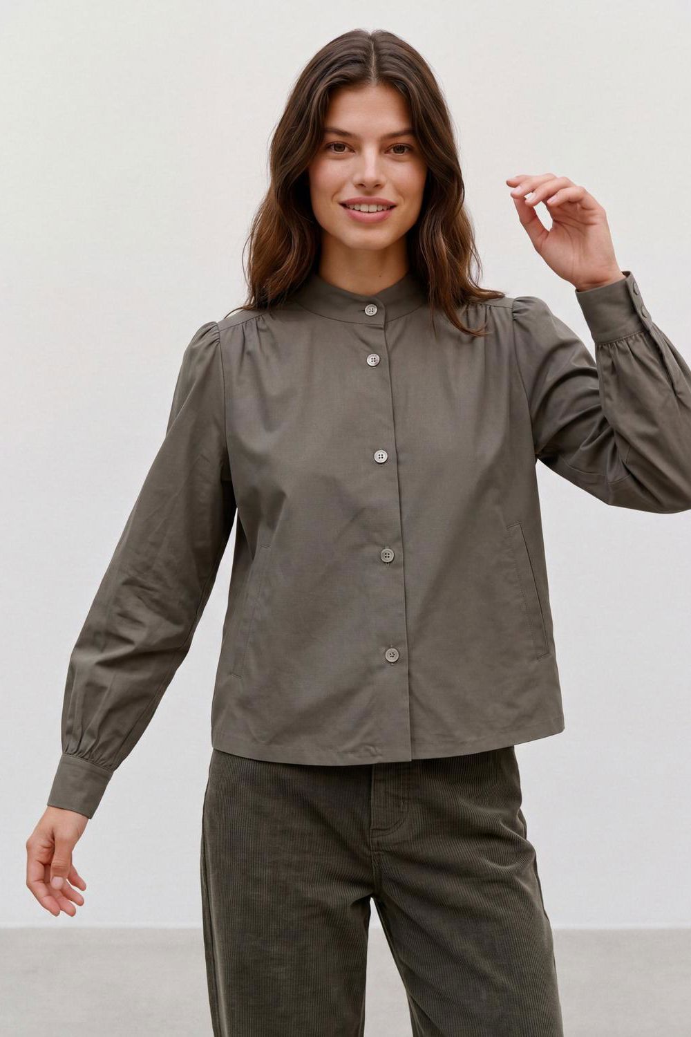 Vmbriar Ls High Neck Shirt Wvn Ret