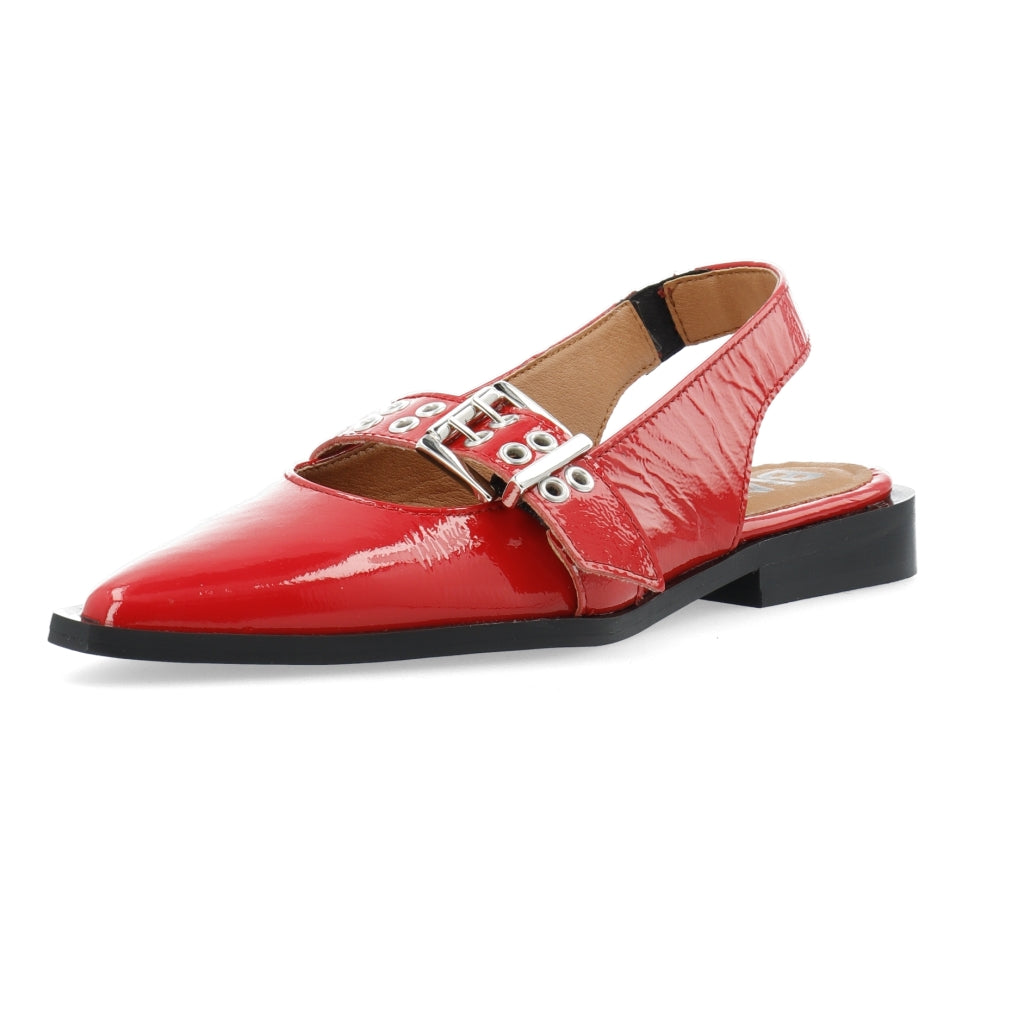 BIAVICTORIA Single Buckle Slingback Leather Red