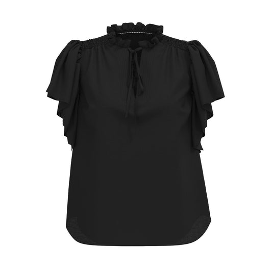 HeraCC SS Frill Top Black