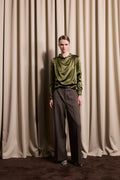 Beverly Satin top - moss green