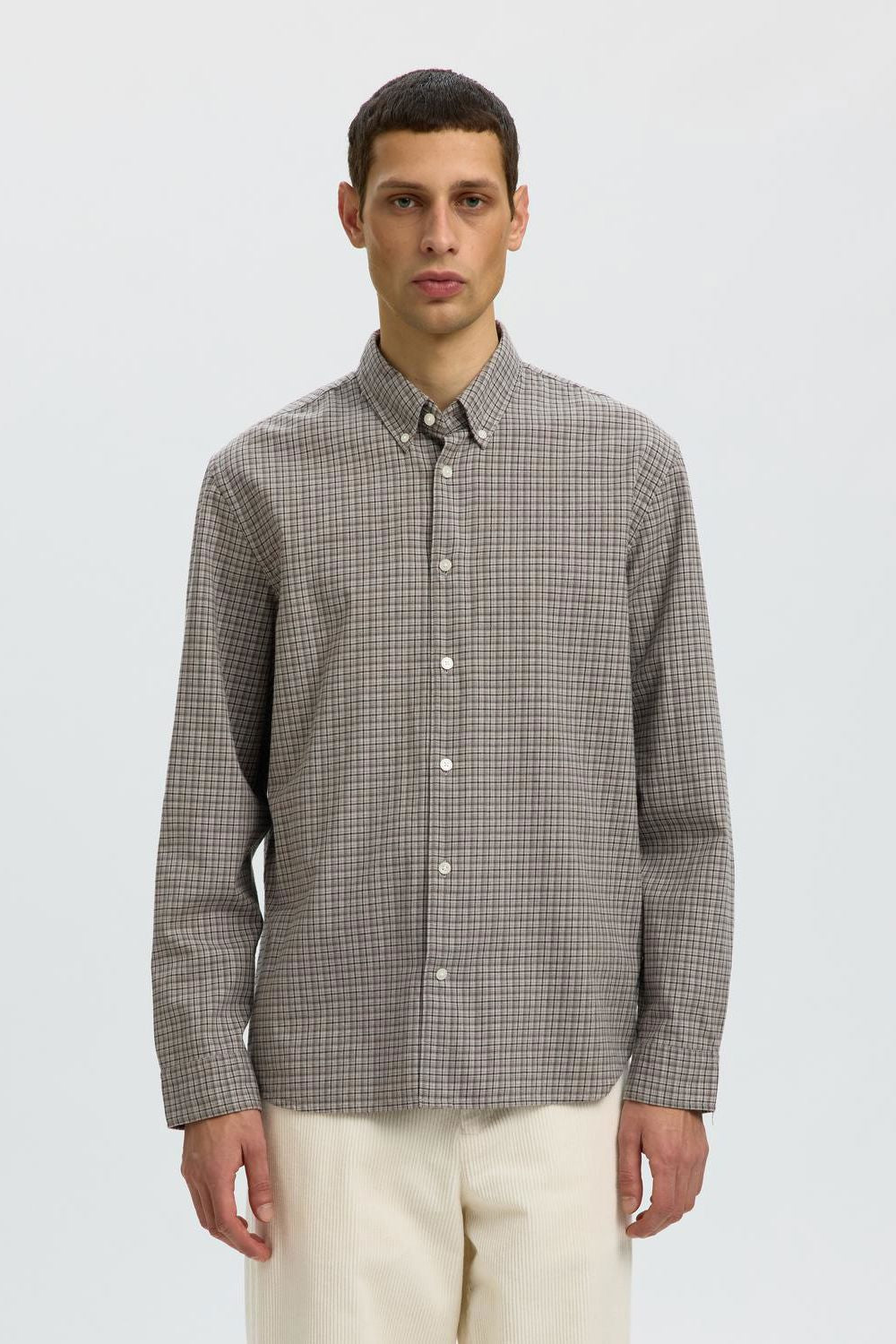Slmcole-Jay Reg Melange Ls Shirt Noos