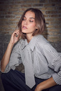 Gemma Tie Stripe Shirt - beige