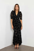 Sofia Dress Blooming Mesh - black
