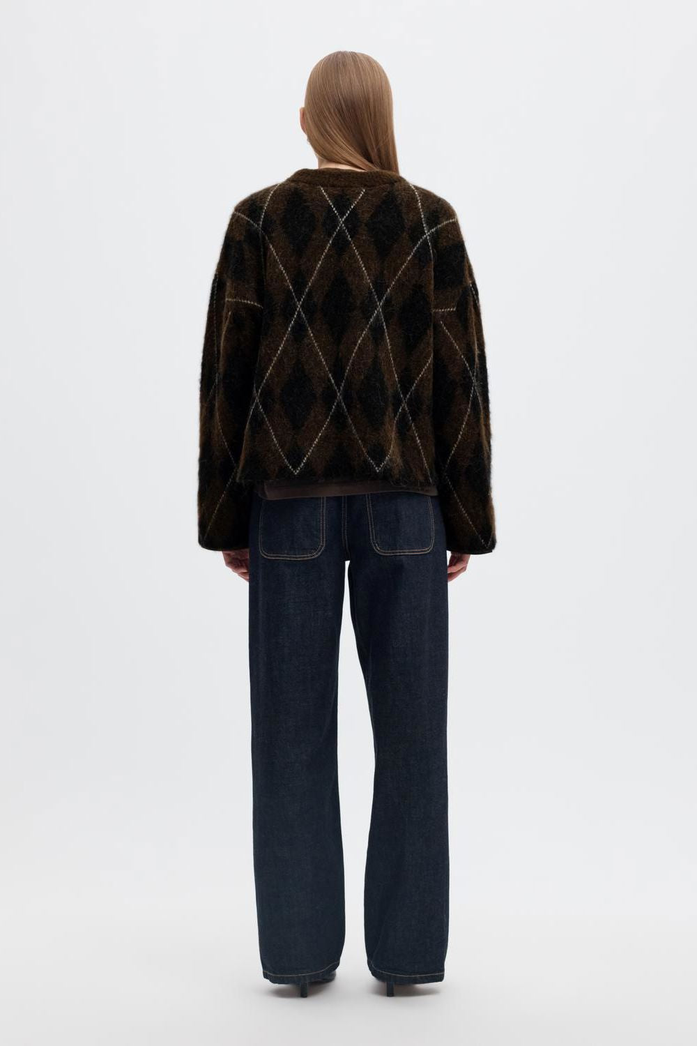 Slwlulu Brushed Argyle Knit O-Neck Noos