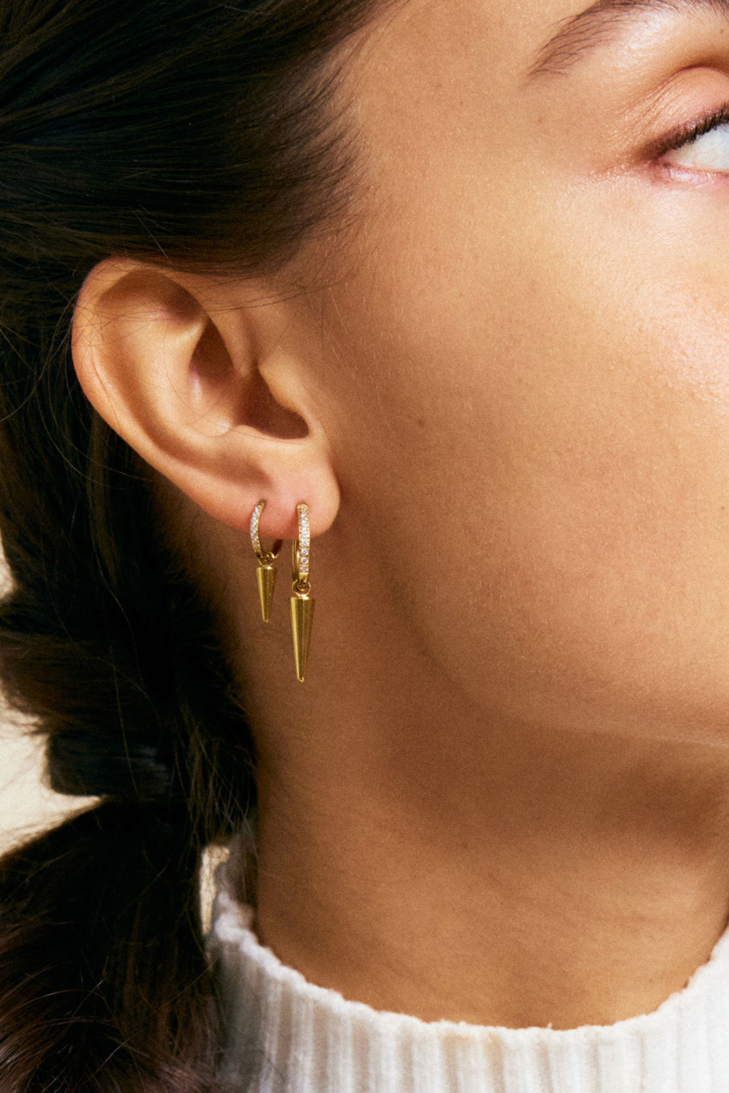 Peak Hoops Mini Sparkle Gold