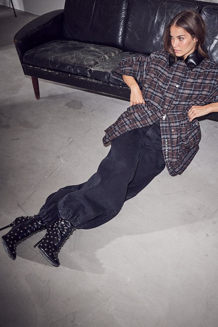 Denim Harem Pant - black