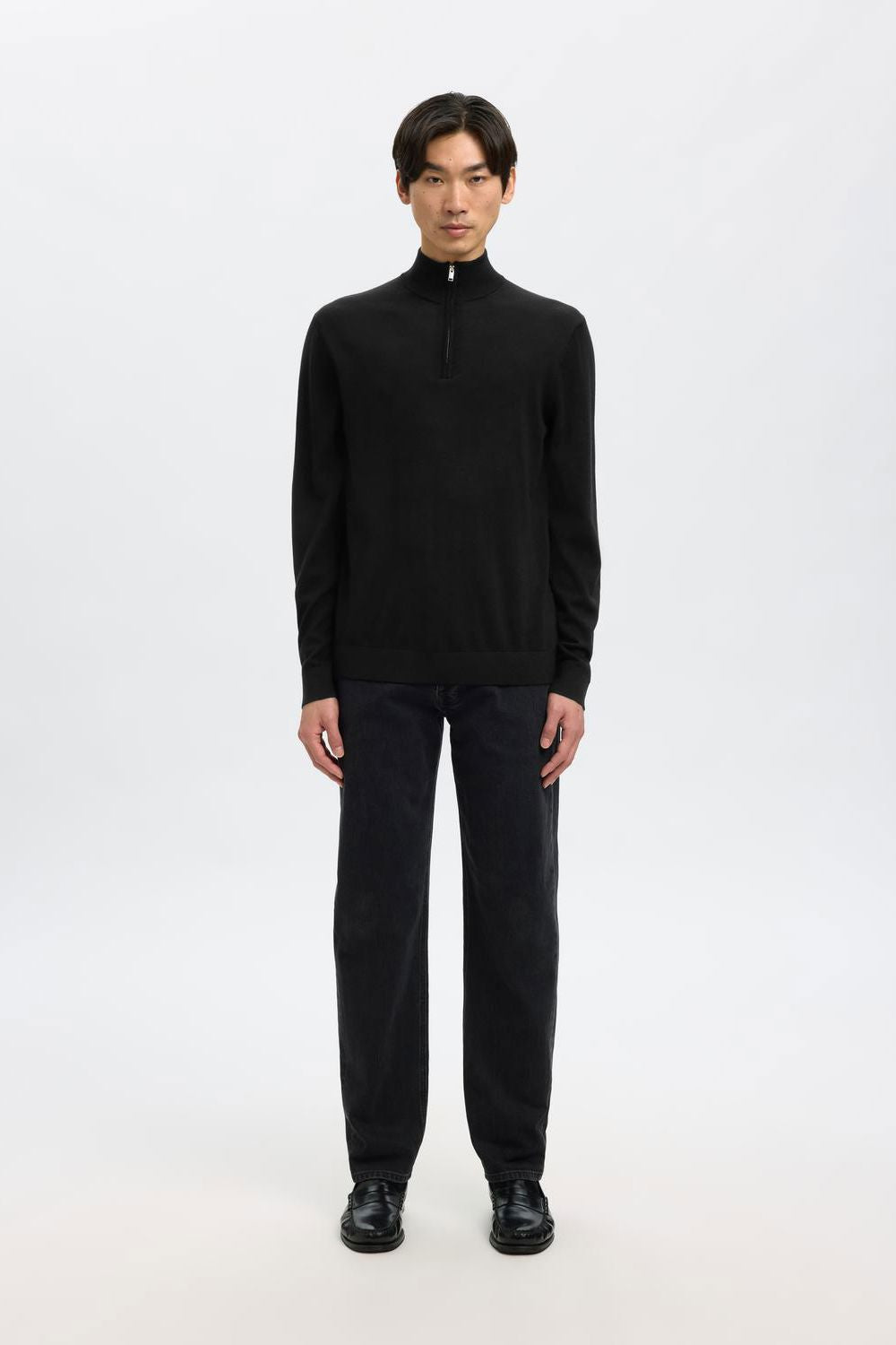 Slmtray Ls Knit Merino Half Zip Noos