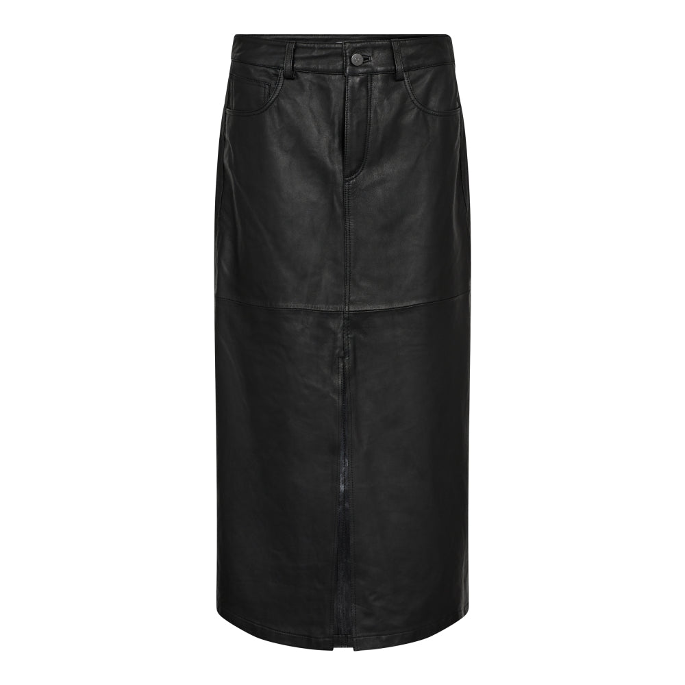 Phoebe Leather Slit Skirt