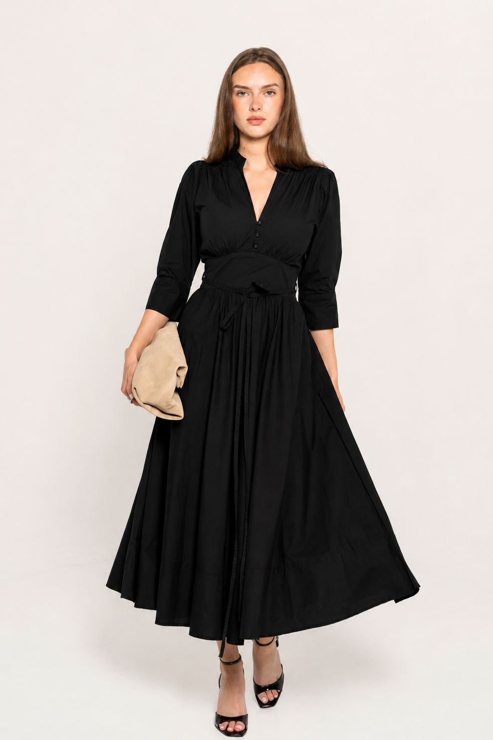 Maria Dress Ebony Poplin
