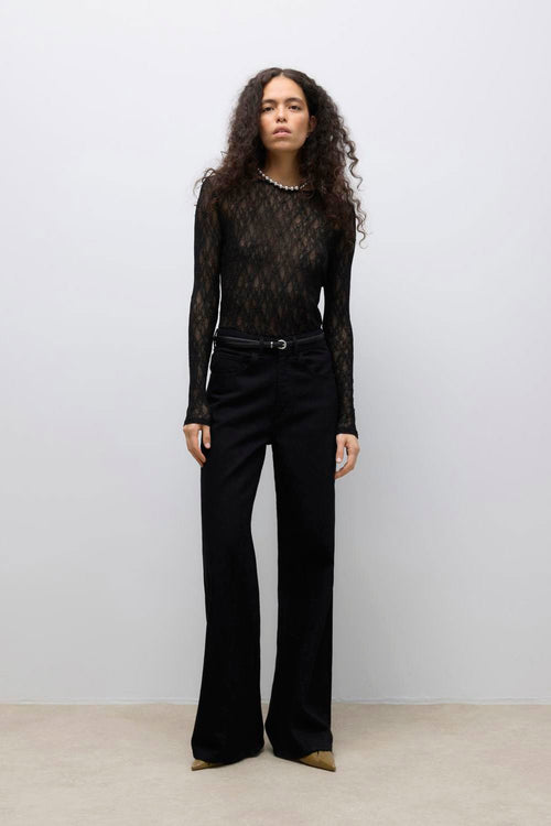 Awtessy Ls O-Neck Lace Top Noos