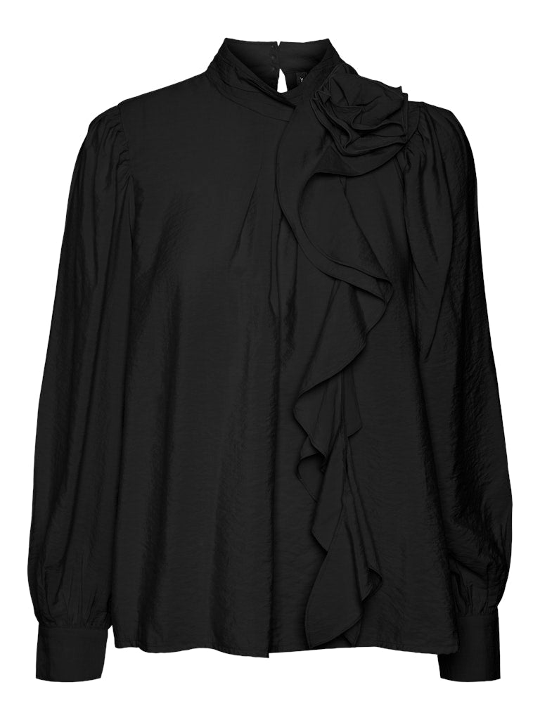 Bailey topp ls frill top black