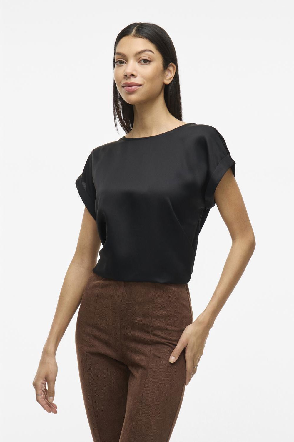 VIELLETTE S/S SATIN TOP - NOOS