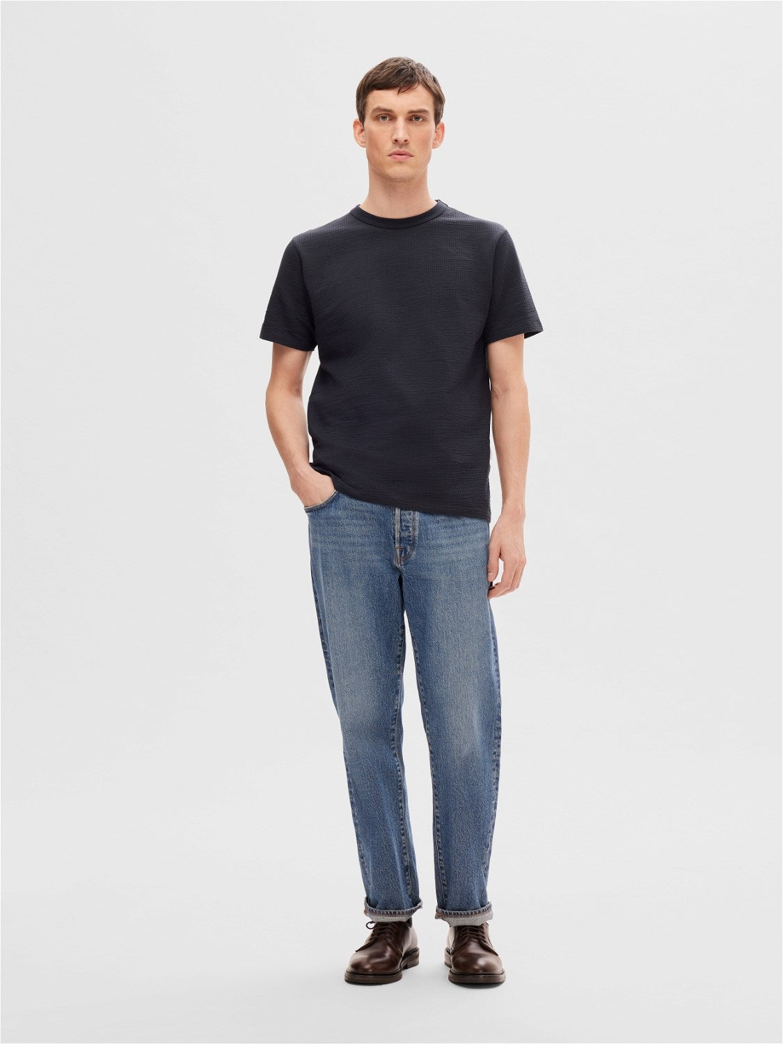 Sander seersucker SS o-neck tee