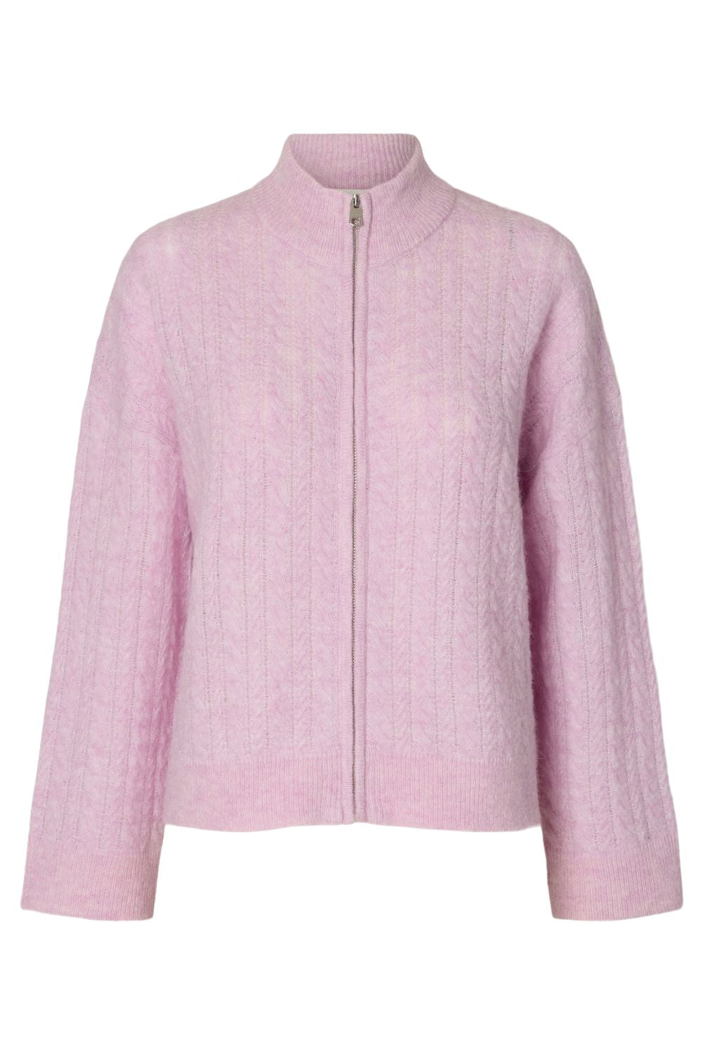 Slwlulu Cable Ls Knit Zipper Cardigan