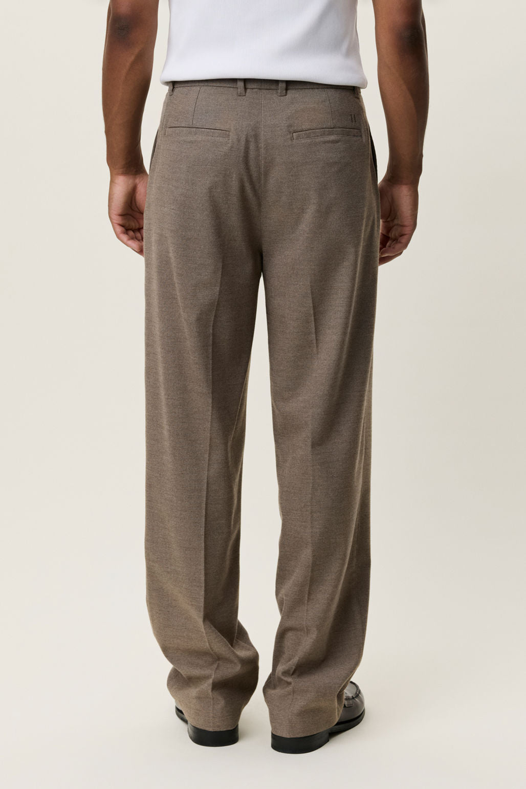 Flannel Pleated Tailored Pants