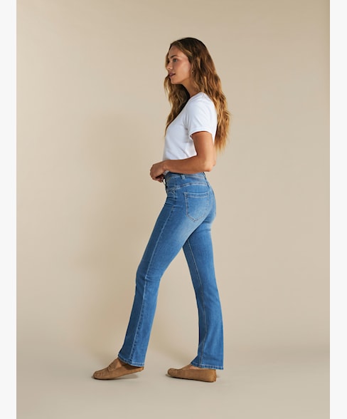 Babette mid stone used flare jeans