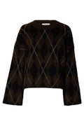 Slwlulu Brushed Argyle Knit O-Neck Noos
