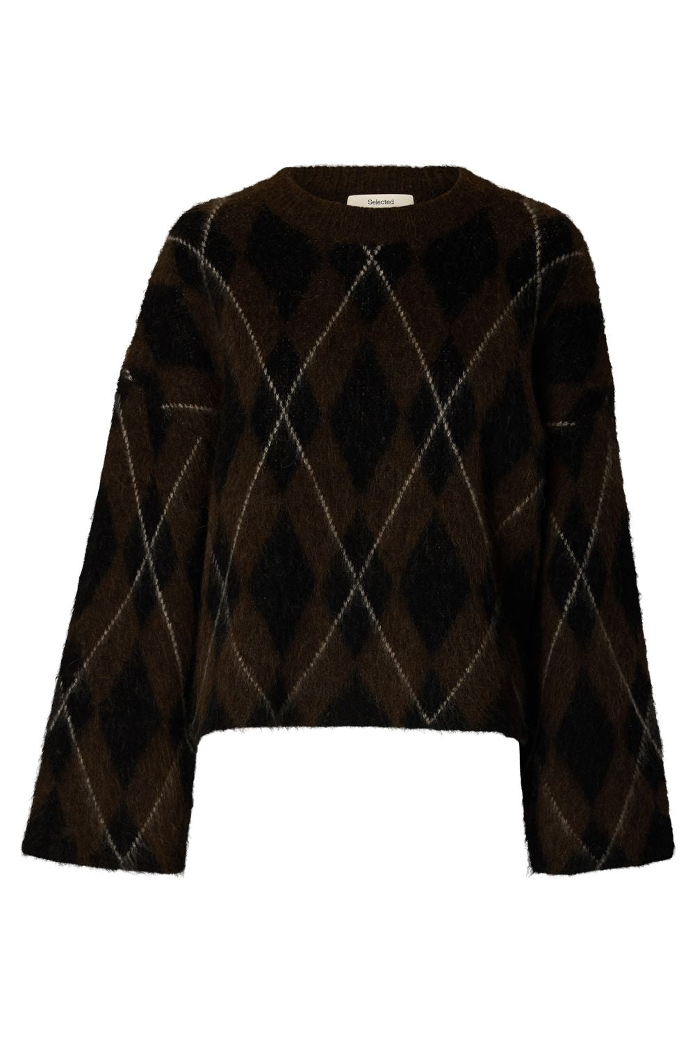 Slwlulu Brushed Argyle Knit O-Neck Noos