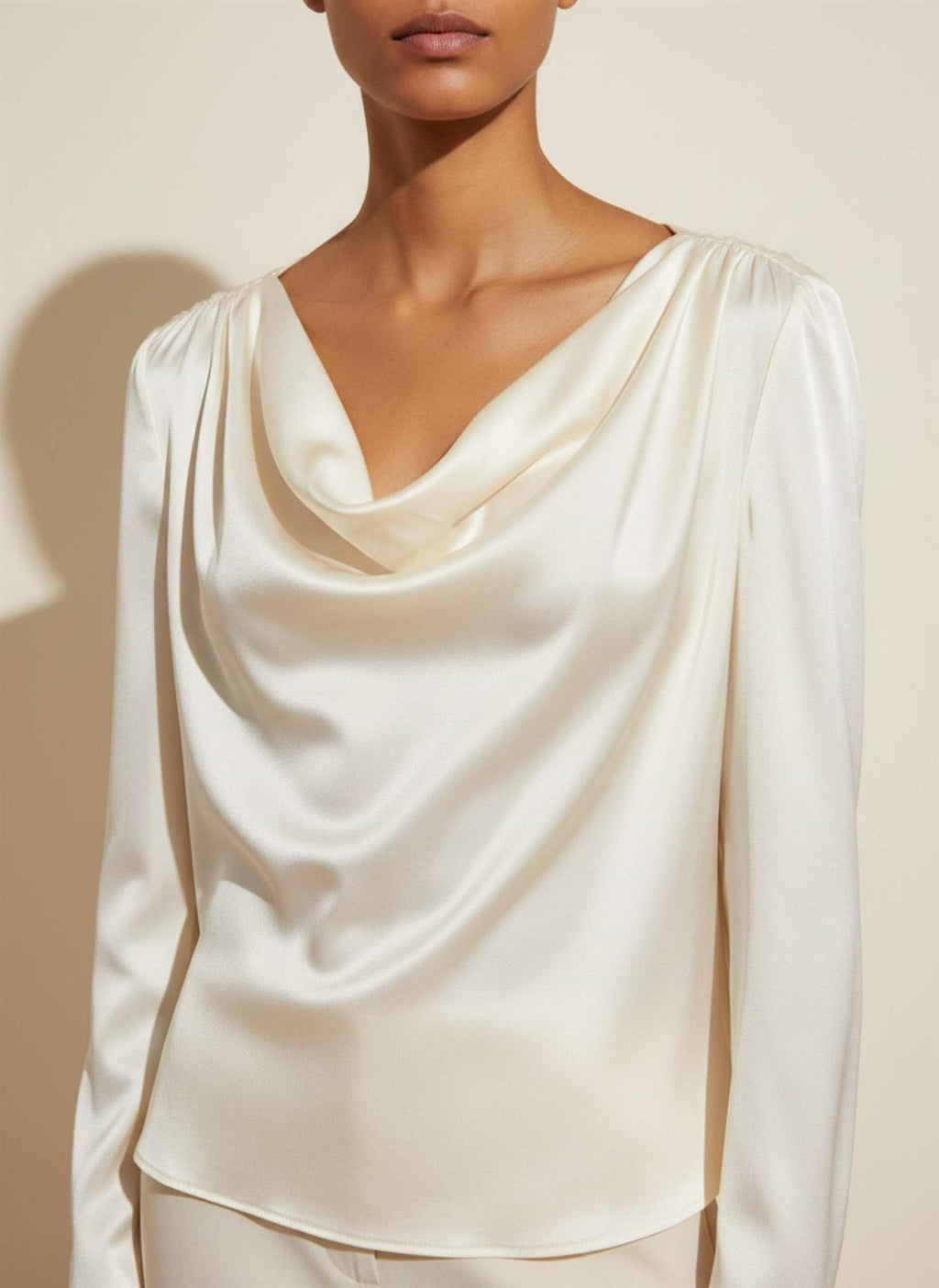 Beverly Satin top - Pearl white