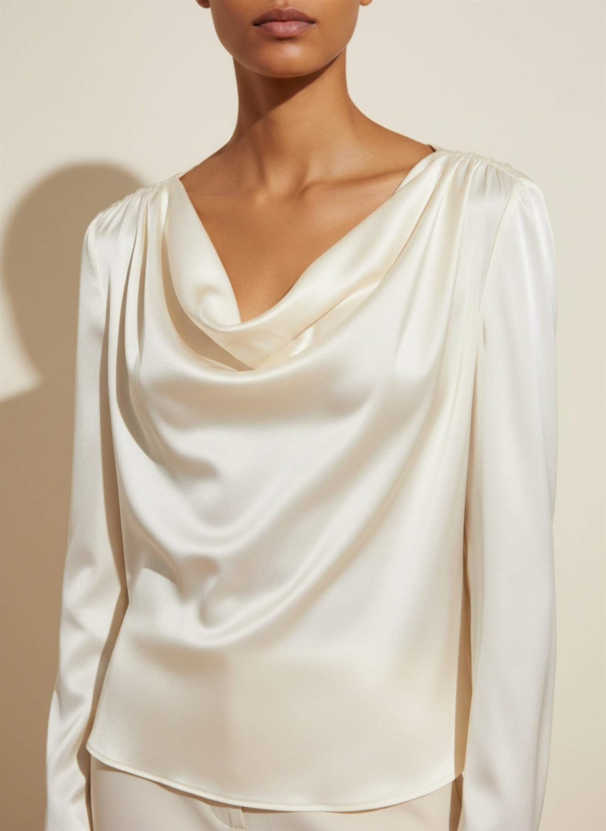 Beverly Satin top - Pearl white