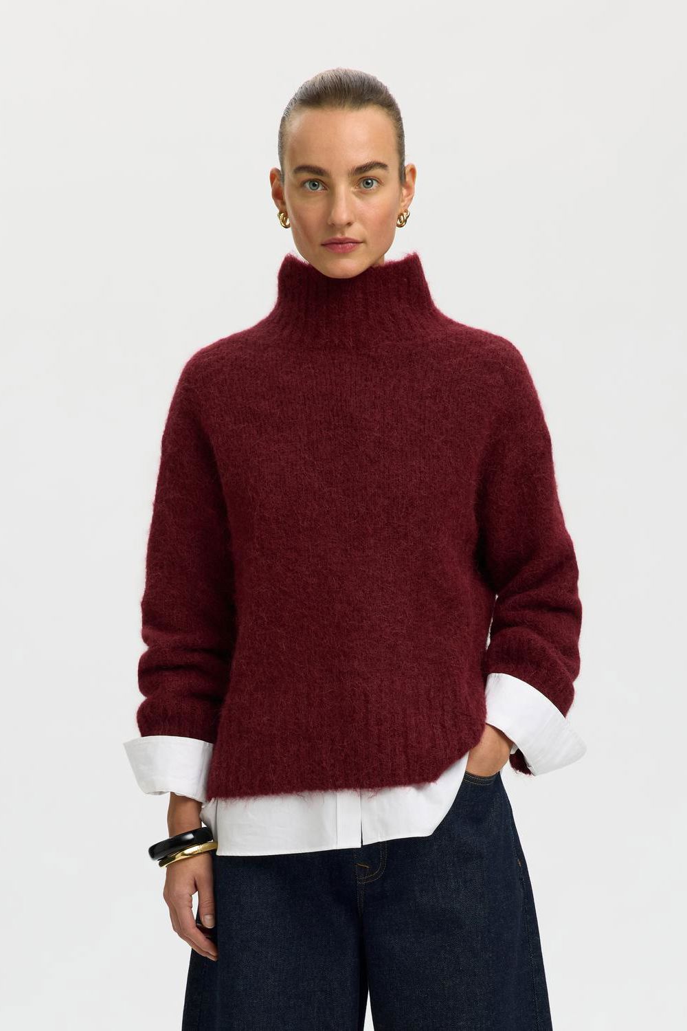 Slwgabriella Ls Knit High Neck Noos
