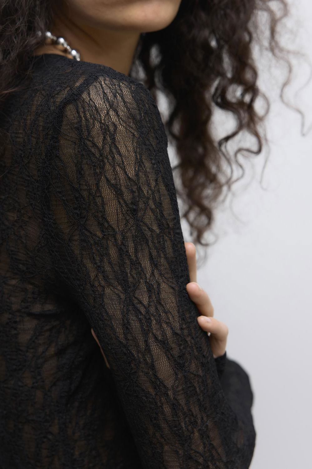 Awtessy Ls O-Neck Lace Top Noos