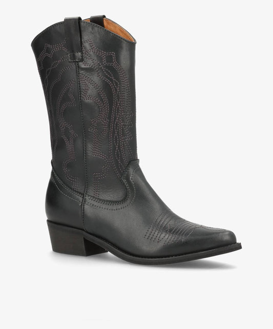 Wendy Leather cowboyboots black