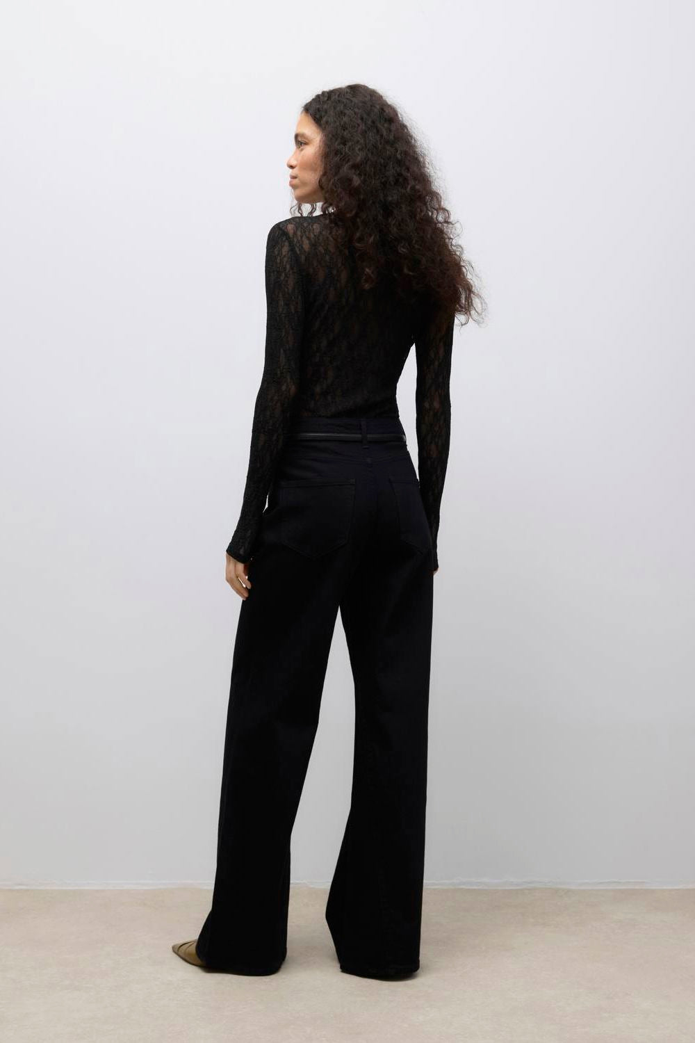 Awtessy Ls O-Neck Lace Top Noos