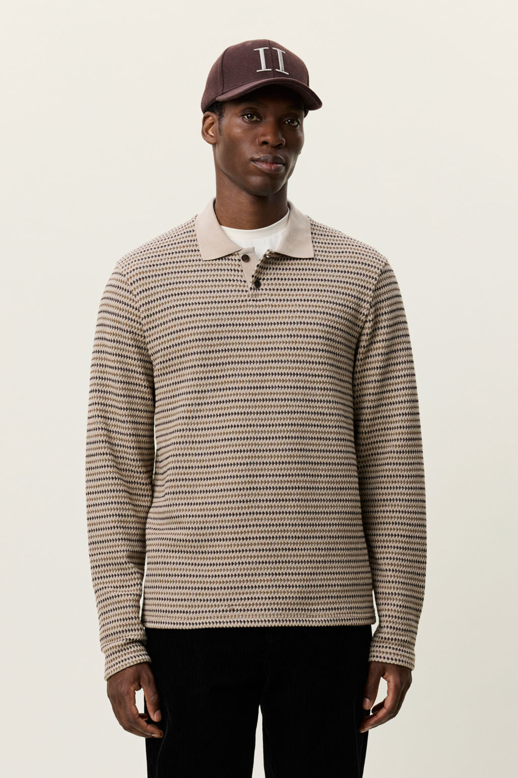 Knitted Stripe Polo