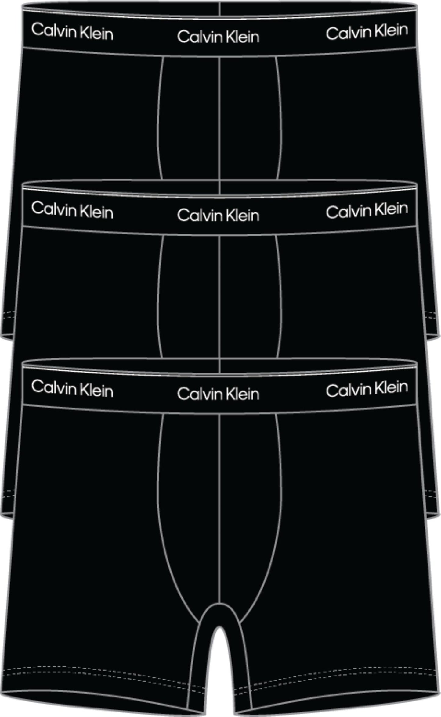 Calvin Klein boxer Brief 3pk Black w/black