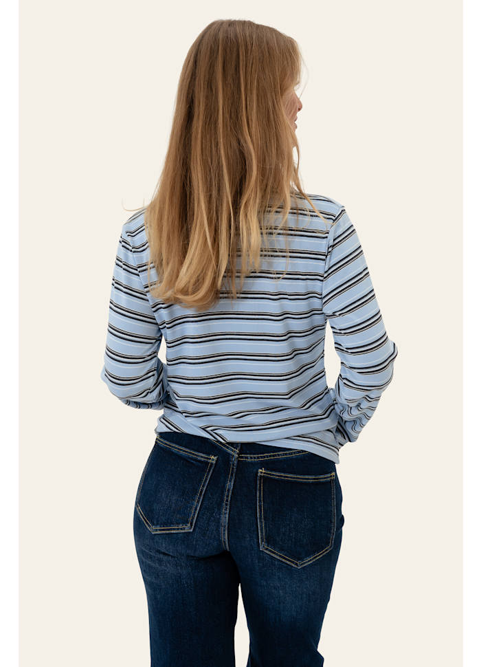 Carly Polo - Blue white stripes
