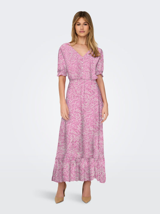Kjole ONLChianti SS Long Dress Pink