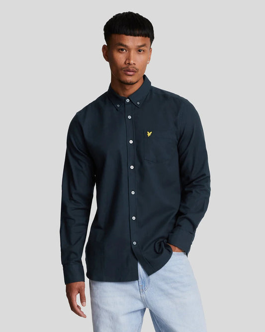 Plain Flannel Shirt Dark Navy