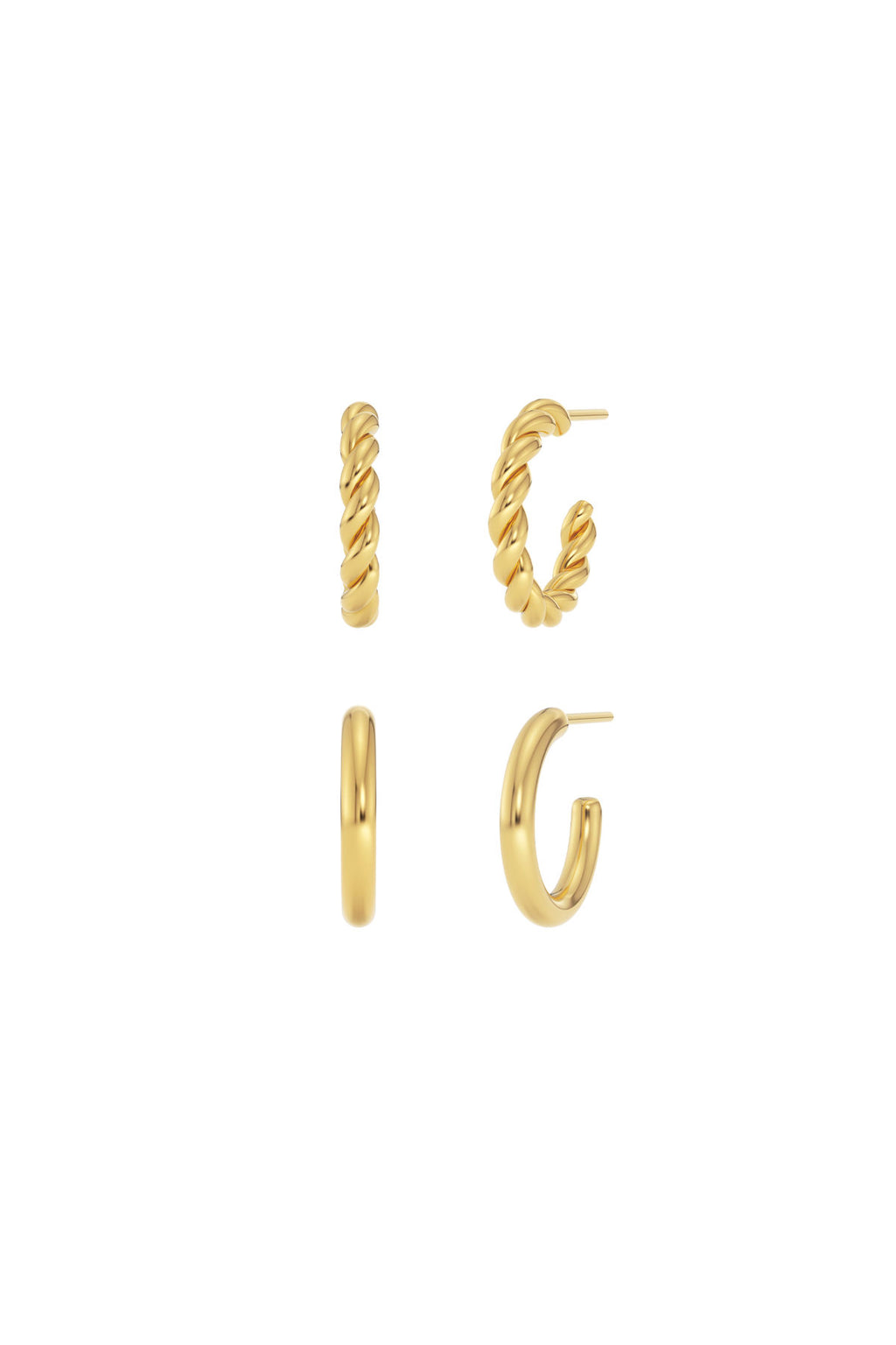 Duo Pair Creoles Gold