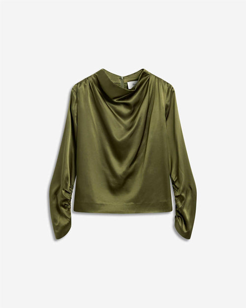 Beverly Satin top - moss green