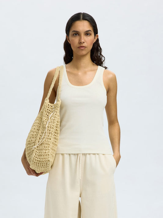 Slf Anna Tank top u-neck black offwhite