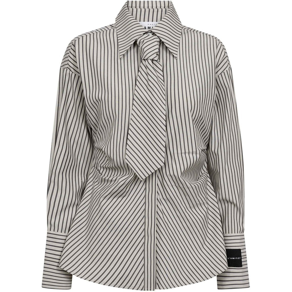 Gemma Tie Stripe Shirt - beige