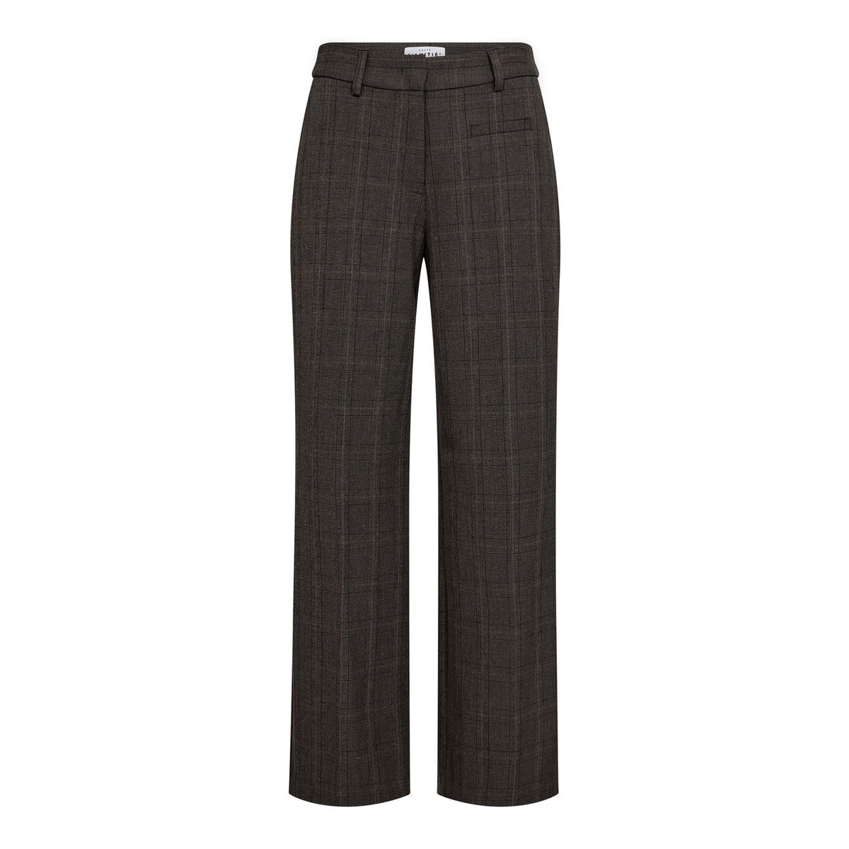 Check Fit Plain Pant - mocca